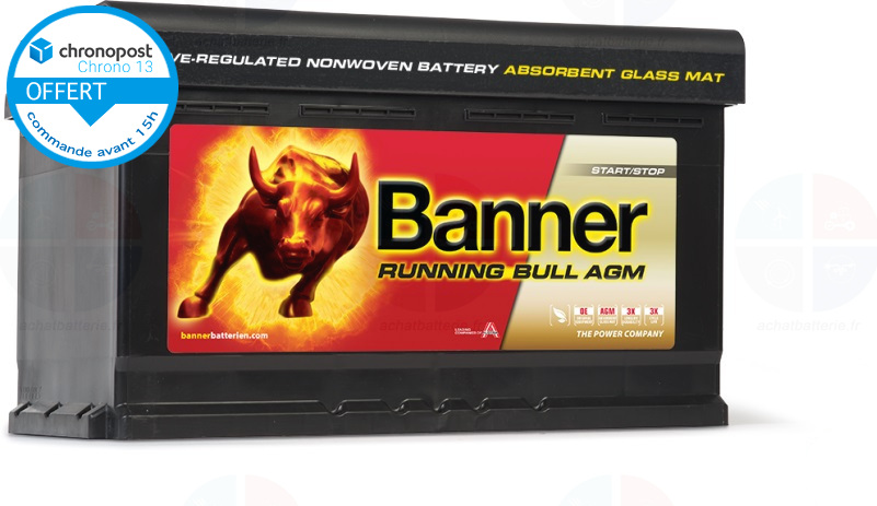 Batterie BANNER Décharge lente AGM 12v 80ah C20 Marine Loisir 58001