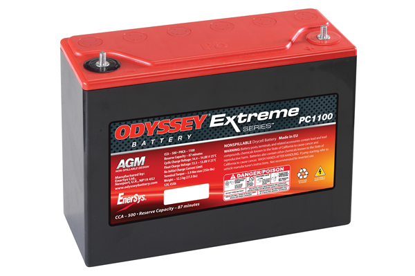 Batterie Odyssey PC1100 12v 45Ah 500A (CCA) AGM Pur plomb Enersys