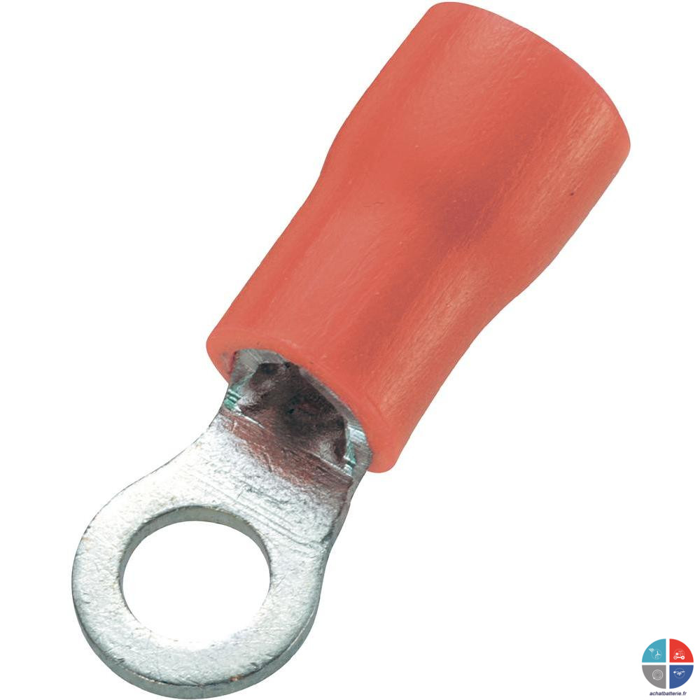 Cosse ronde  sertir rouge trou de 4mm pour 1.5mm