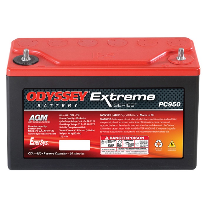 Batterie Odyssey PC950 12v 34ah 400A (CCA) AGM Pur plomb Enersys
