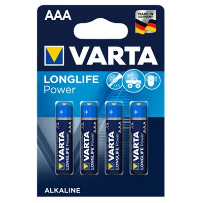 Piles LR03 X 4 VARTA LONGLIFE POWER AAA 1.5V Alcaline