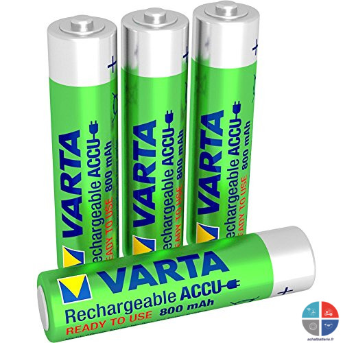 ACCUS VARTA NIMH 1.2V/800mah LONGLIFE AAA/LR03 X 4 PILES RECHARGEABLES