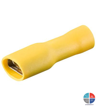 Cosse femelle isole plate jaune 6.3mm pour 6mm