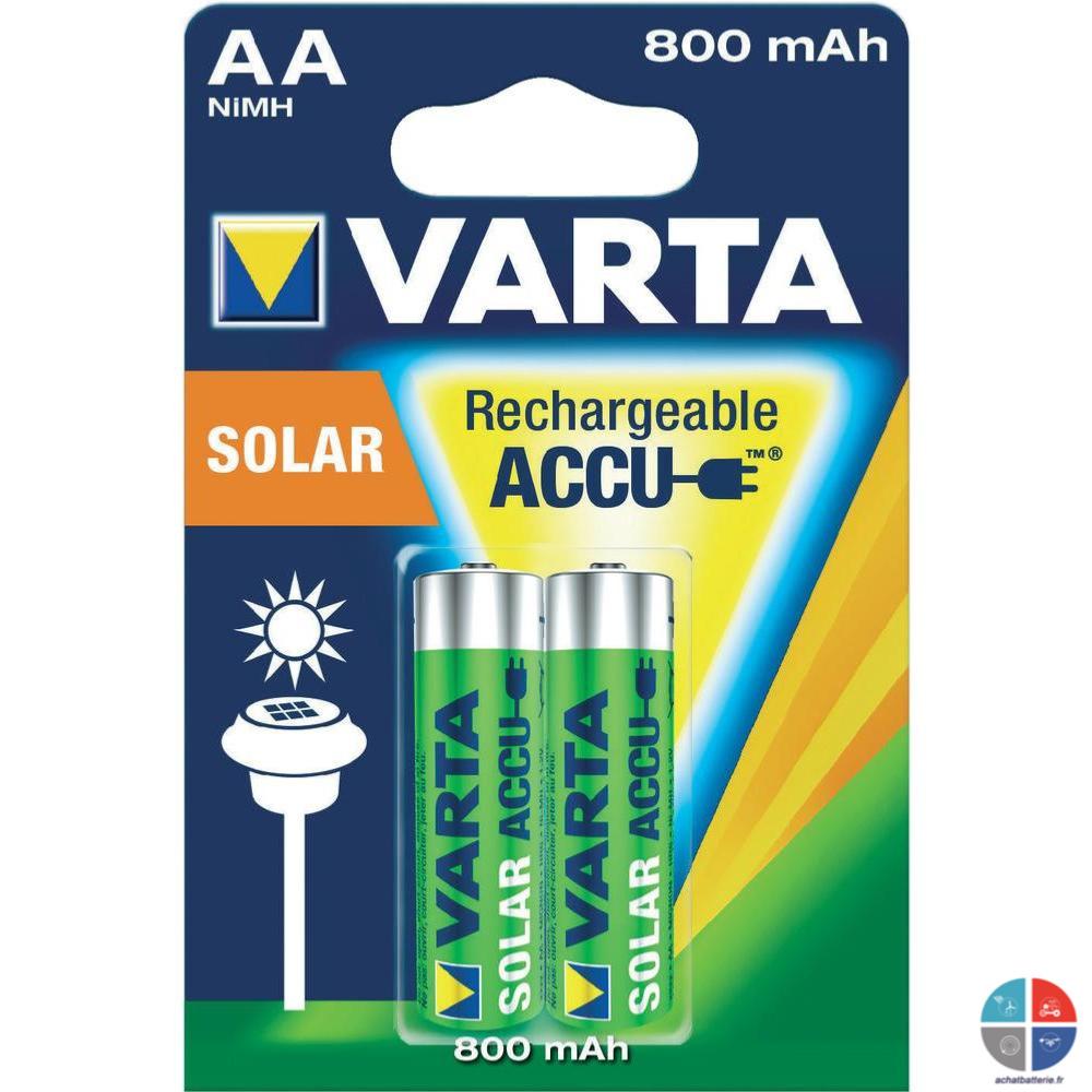 ACCUS HR6 AA 800mah 1.2V Nimh (x2) VARTA, idéal pour bornes solaires