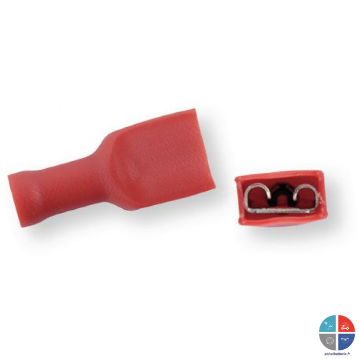 Cosse femelle isole plate rouge 6.3mm pour 1.5mm