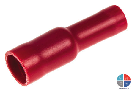 Cosse isole Femelle ronde 4mm pour 1.5mm Rouge
