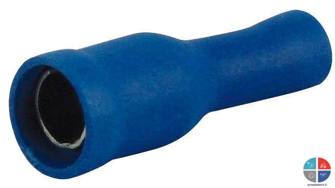 Cosse ronde femelle bleue 4mm pour 2.5mm