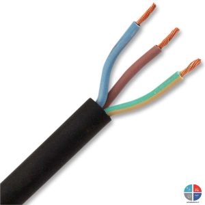 Câble 1M HO7RNF 3x2.5mm² Noir le mètre