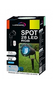 Projecteur exterieur 28 LED Piquet RGB/GL28 COULEUR