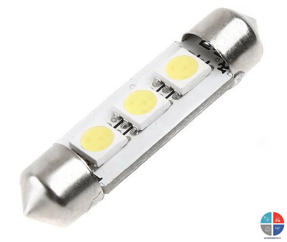 Ampoule Navette 3 leds 12v L39mm