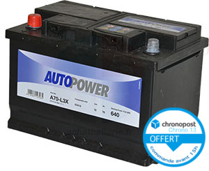 Batterie auto Autopower H6R/L3X 12V 70ah/640A - E12 +G