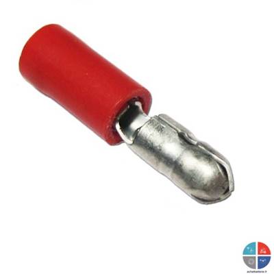 Cosse ronde mâle rouge 4mm pour 1.5mm²