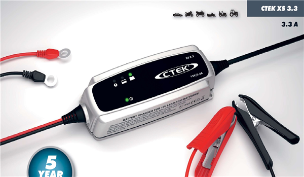 Chargeur CTEK MXS3.3 12V 3.3A AGM, Liquide, GEL Auto, Moto