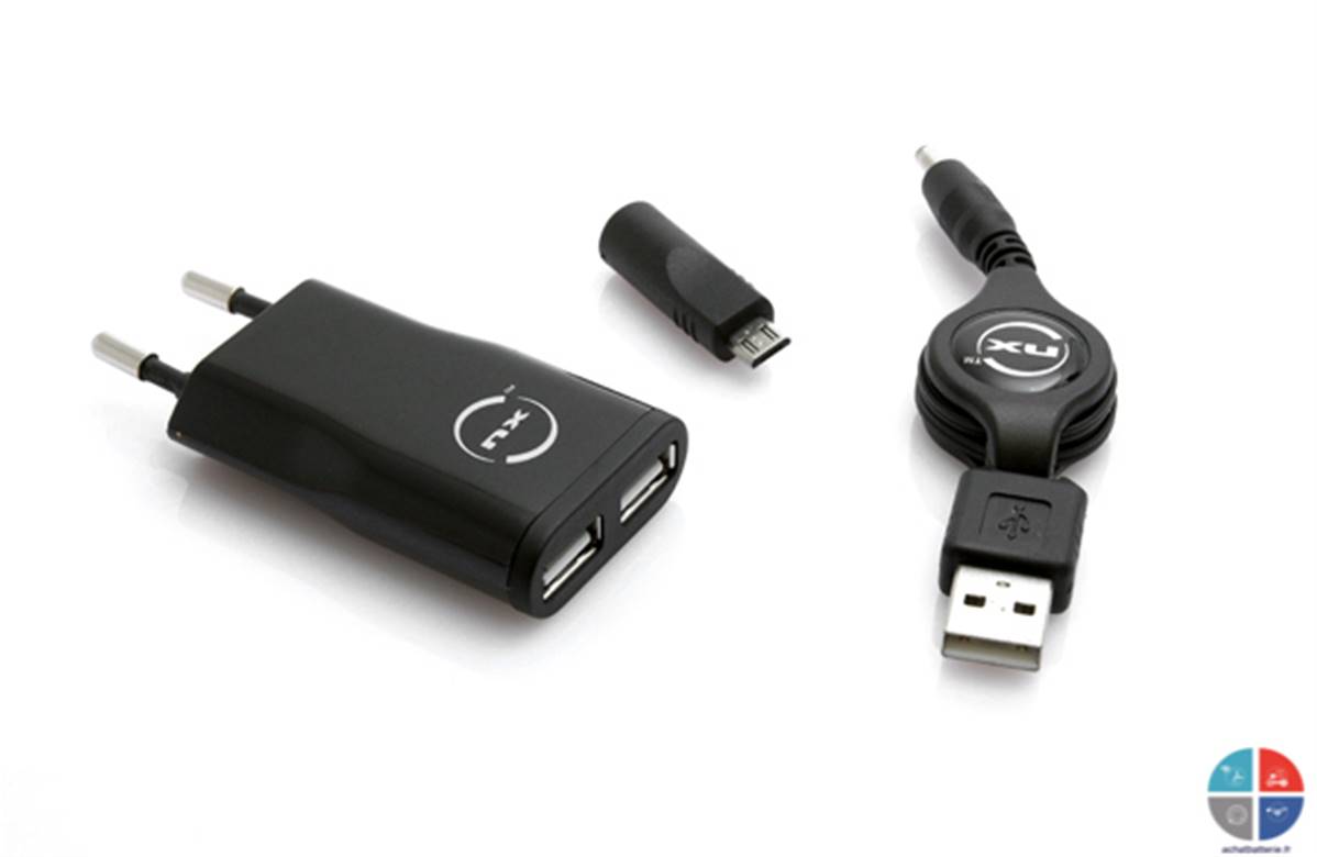 Chargeur double USB Lithium pour téléphones GPS appareils photo