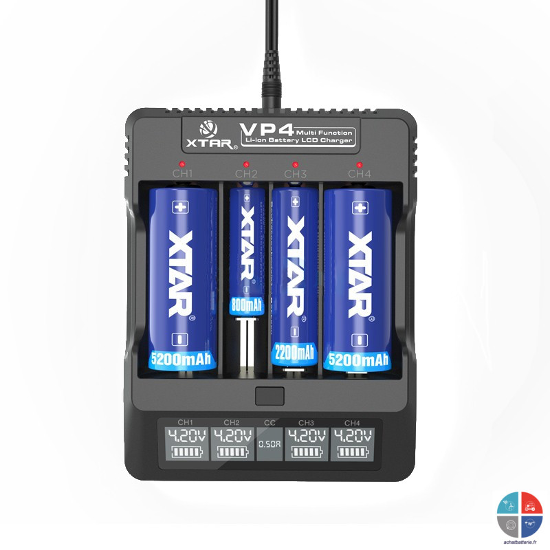 Chargeur AA AAA XTAR VP4 Lithium 4 accus