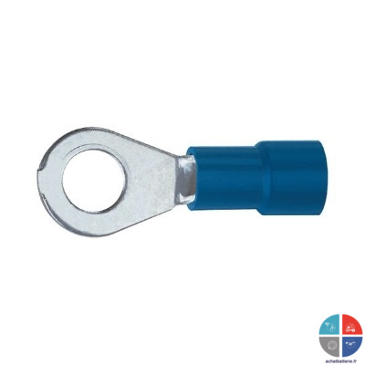 Cosse  sertir bleue trou de 6mm pour 2.5mm