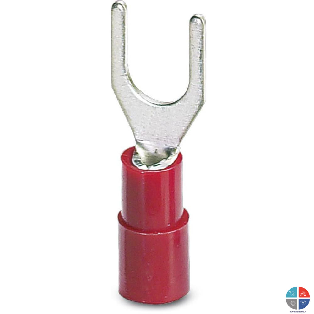 Cosse à fourche rouge 4mm pour 1.5mm²