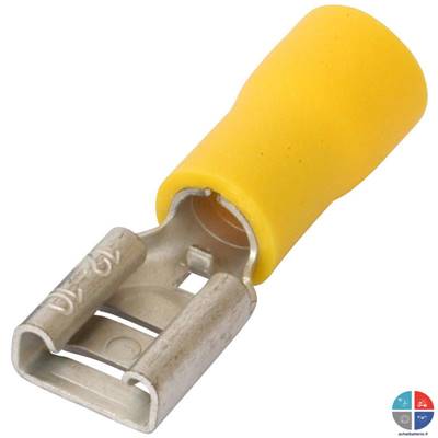 Cosse femelle plate jaune 6.3mm pour 6mm²