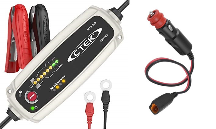 Pack CTEK Chargeur MXS5.0 + prise allume cigare mâle confort plug