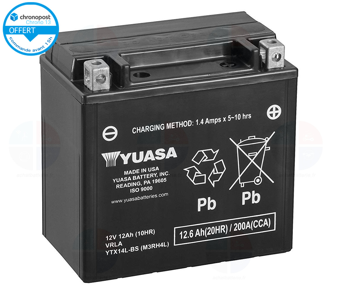 Batterie moto YTX14L-BS 12v 12ah 200A YUASA