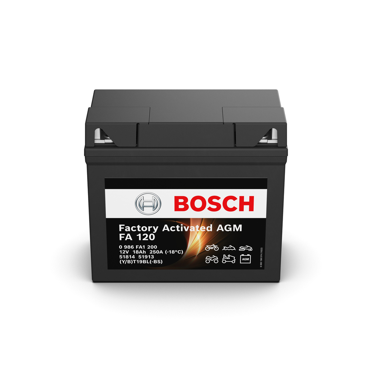 Batterie moto BOSCH FA120 AGM 12V 18ah 250A 51913 51814 YT19B-BS