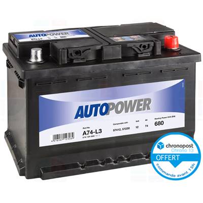 Batterie auto Autopower H6/L3 74ah/680A - E11