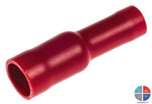 Cosse isolée Femelle ronde 4mm pour 1.5mm² Rouge