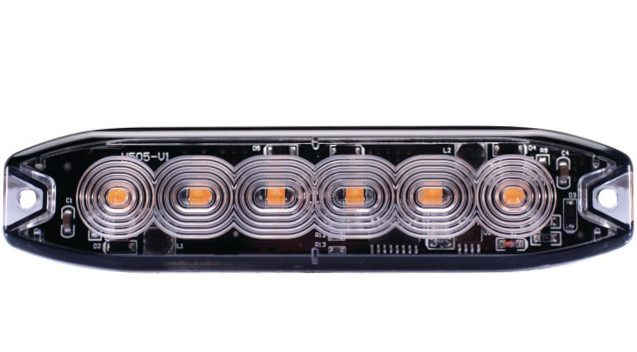 Feu de pénétration orange extra plat 6 Leds 12/24V IP67