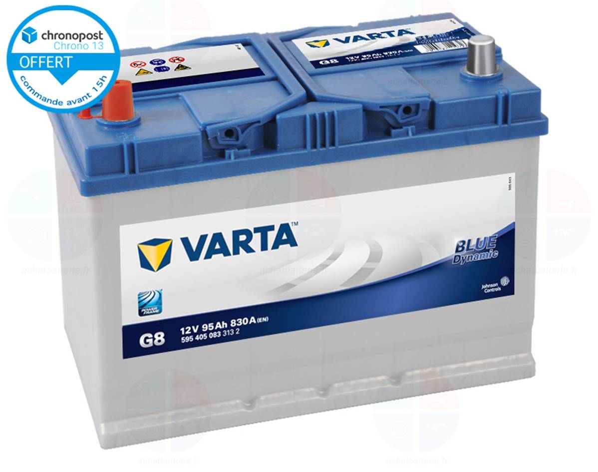 Batterie auto G8 12V 95ah/830A VARTA Blue dynamic, batterie de démarrage  auto, 4x4, utilitaires