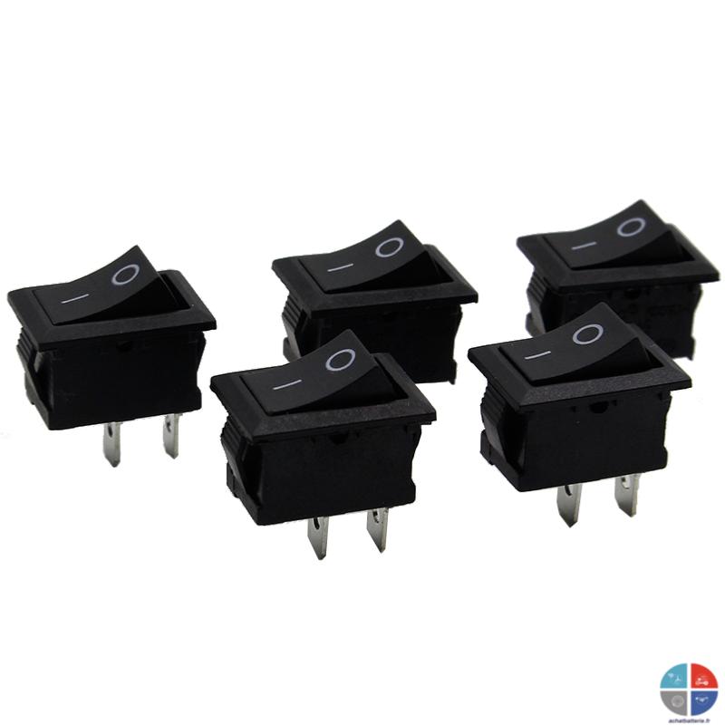 Interrupteur carré On/Off mini noir