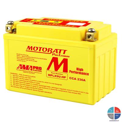 Batterie MPLX9U HP 12v 6.9 ah 230 A Motobatt Pro Lithium HP protection