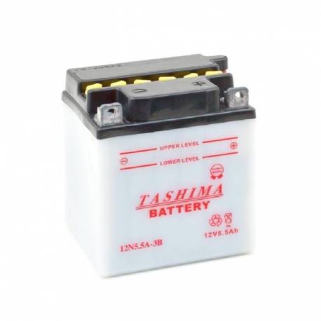 Batterie moto 12N5.5A-3B 12v 5.5ah 58A TASHIMA
