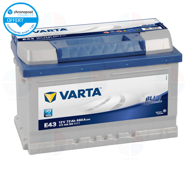 Batterie auto E43 12V 72ah / 680A VARTA Blue dynamic LB3