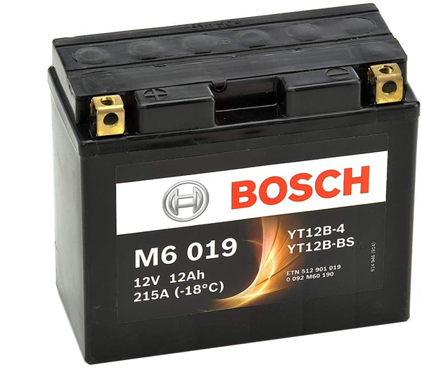 Batterie moto BOSCH M6019 AGM 12V 12ah 215A YT12B-BS / YT12B-4