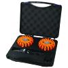 Kit 2 balises de signalisation magnétiques à Led orange avec valise de rangement