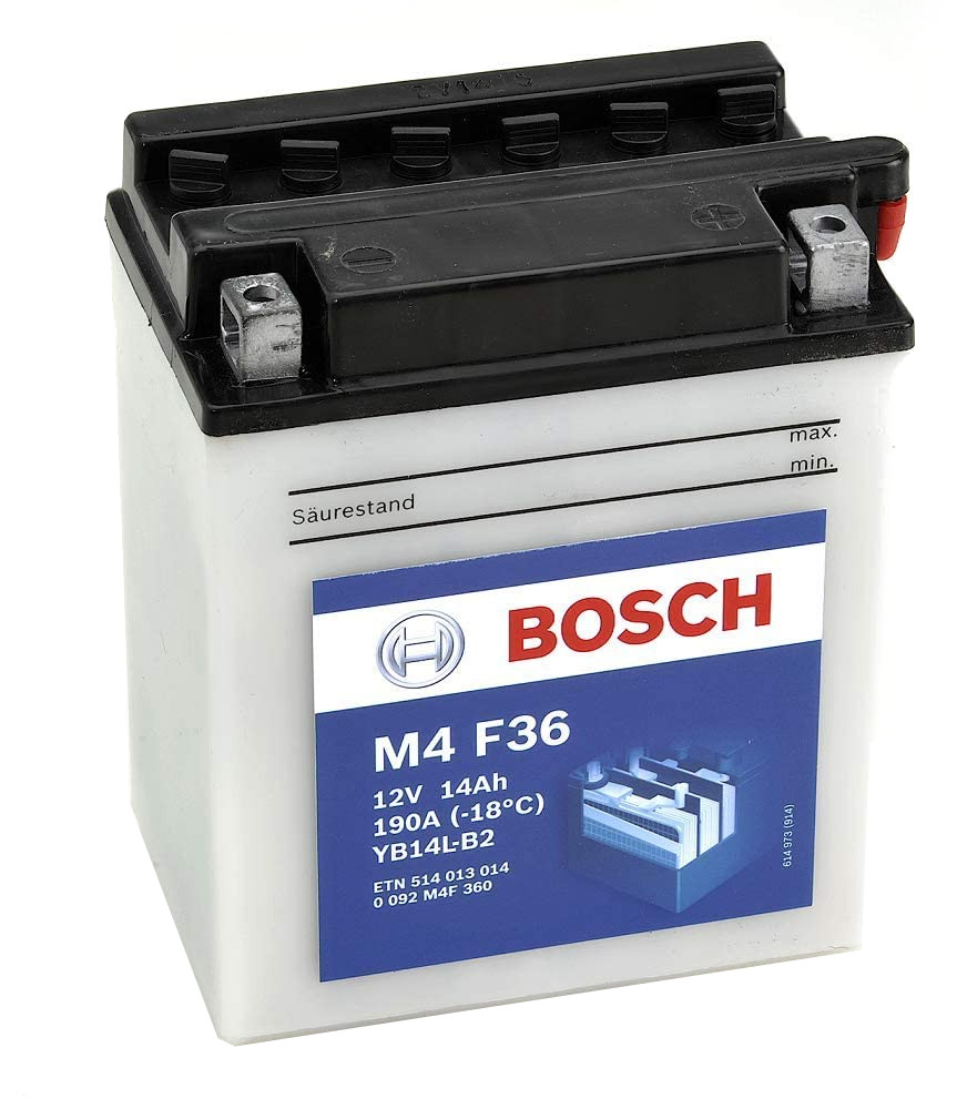 Batterie moto BOSCH M4F36 12v 14ah 190A YB14L-B2