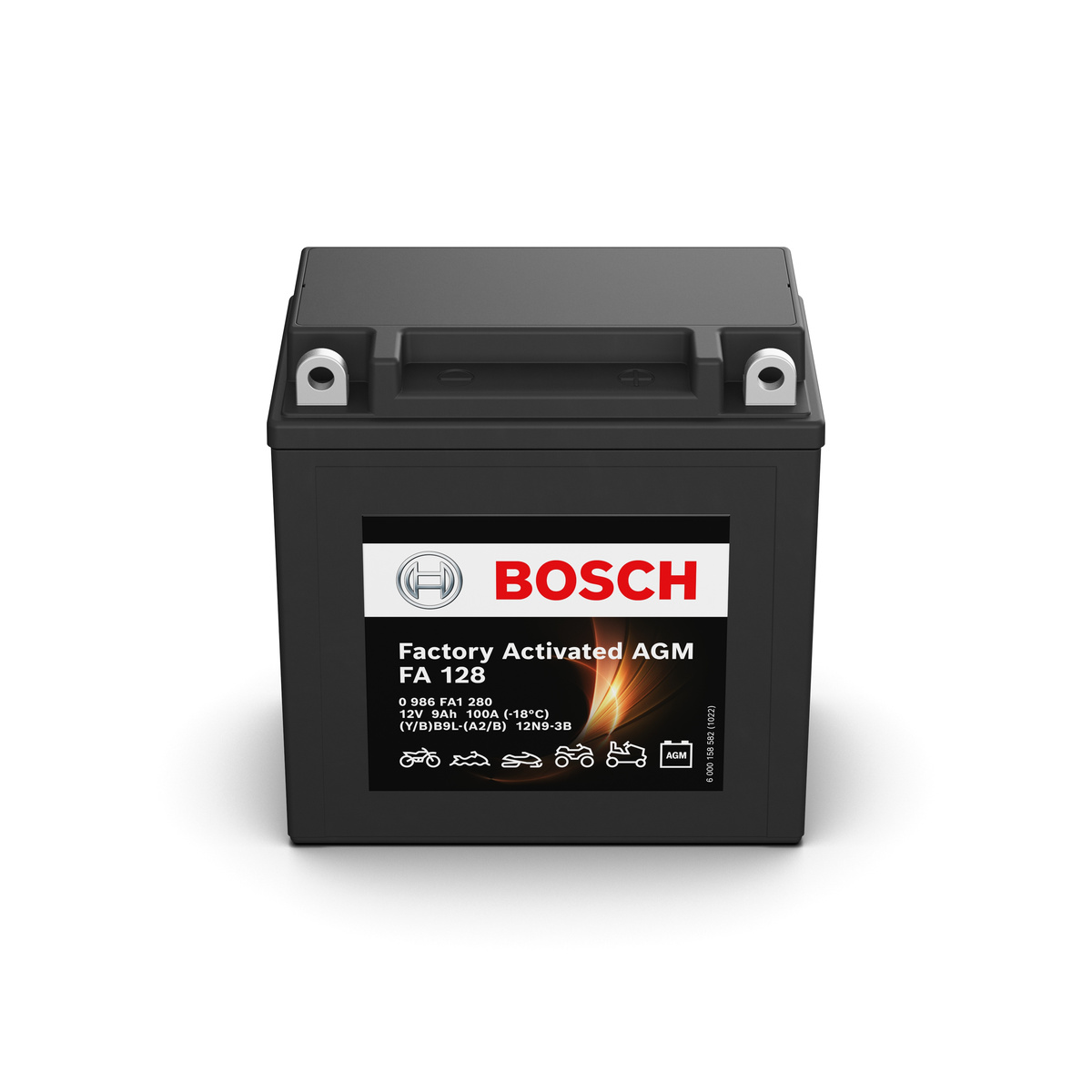 Batterie moto BOSCH FA128 12v 9ah 100A YB9L-B / 12N9-3B AGM