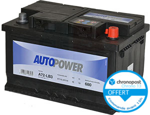 Batterie auto Autopower T6/LB3 12V 72ah/680A - E43