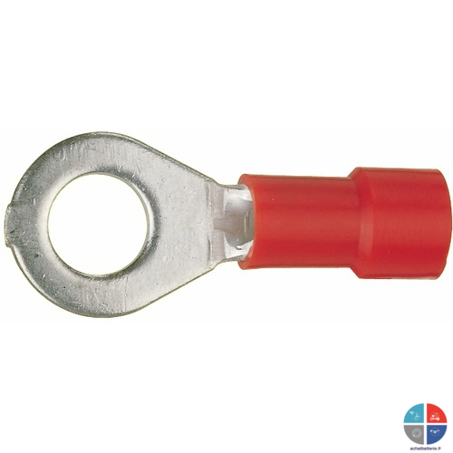 Cosse à sertir rouge trou de 6mm pour 1.5mm²