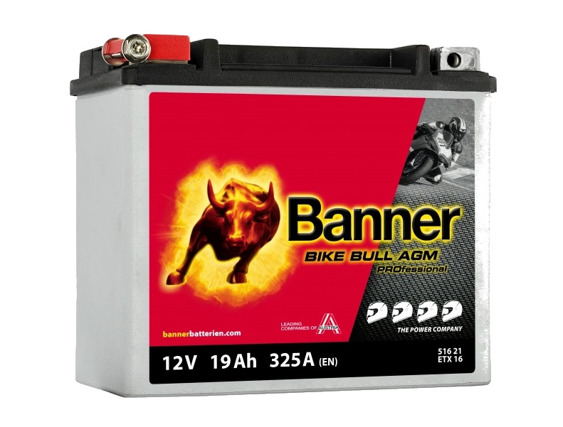 Batterie Moto BANNER ETX16 AGM 12v 19ah 325A Pro Bike Bull 51621