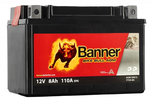 Batterie moto BANNER AGM YTX9-BS 12v 8ah 110A 50812