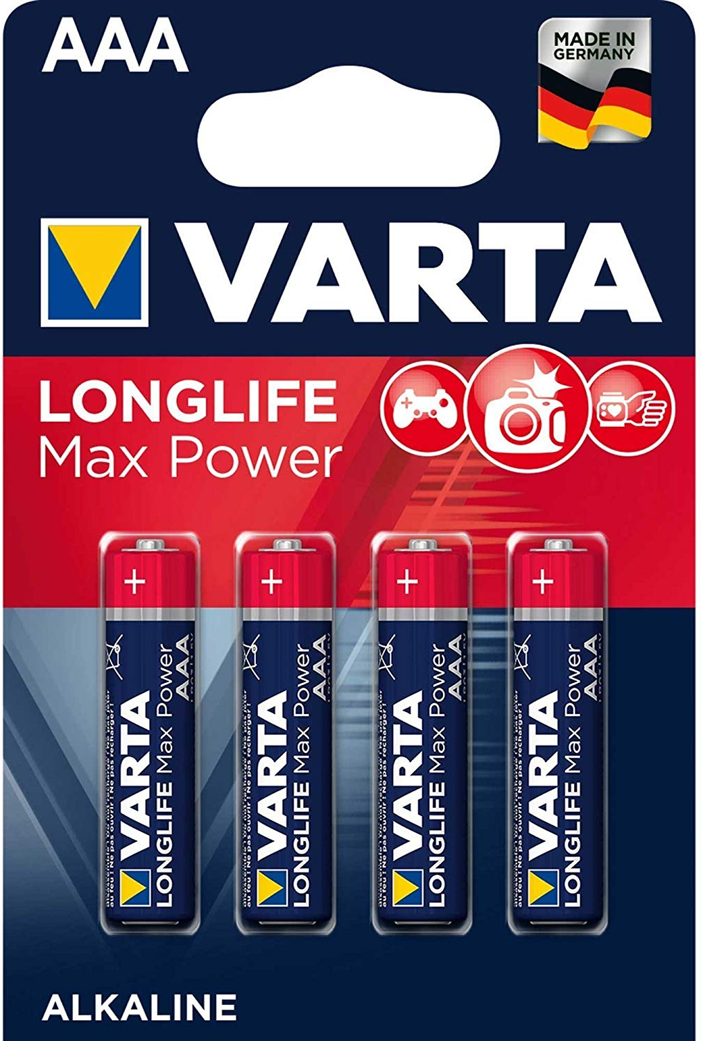 Piles LR03 X 4 VARTA LONGLIFE MAX POWER AAA 1.5V Alcaline