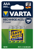 Piles Rechargeables / Accus - HR03 / AAA  VARTA POWER 1.2V 800mAh (x4) Nimh