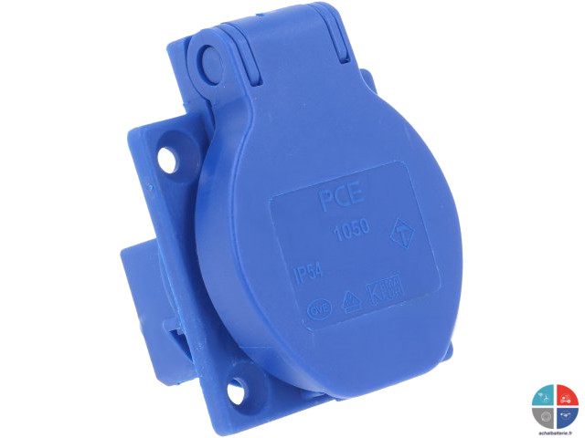 Prise socle AC 16A bleue schuko pour M-Box6s + entretoise fix