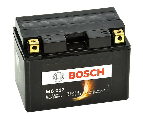 Batterie moto BOSCH M6017 AGM 12v 11ah 230A YTZ14S / TTZ14S-4