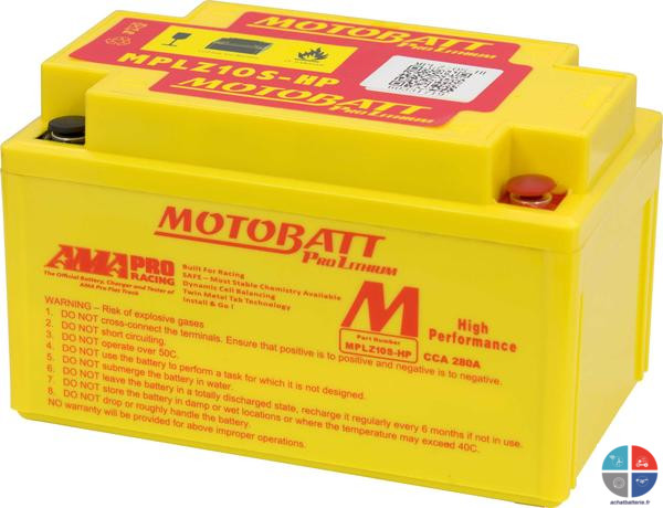 Batterie MPLZ10S HP 12v 6.9 ah 230 A Motobatt Pro Lithium C4 protection