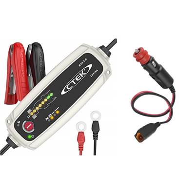 Pack CTEK Chargeur MXS5.0 + prise allume cigare mâle confort plug