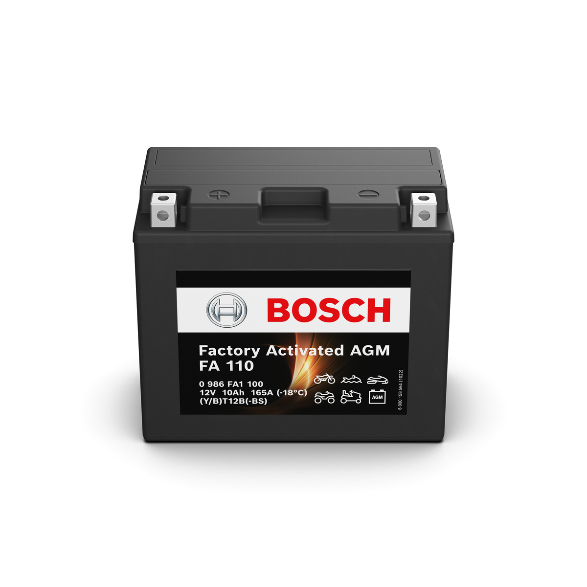 Batterie moto BOSCH FA110 AGM 12V 10ah 165A YT12B-BS / YT12B-4