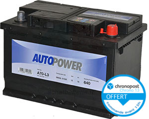 Batterie auto Autopower H6/L3 12V 70ah/640A - E11