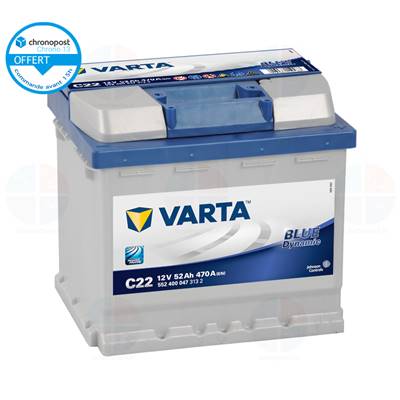 Batterie auto C22 12V 52ah/470A VARTA blue dynamic L1